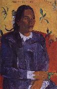 Paul Gauguin Woman holding flowers oil on canvas